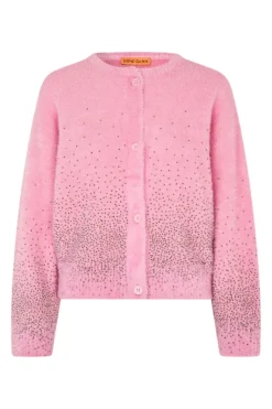 Best Stine Goya 2384 Beaded Fluffy Knit, Crewneck Cardigansg-pf25-k037-2384 Rose Blossom