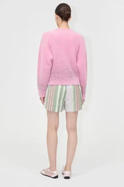 Best Stine Goya 2384 Beaded Fluffy Knit, Crewneck Cardigansg-pf25-k037-2384 Rose Blossom