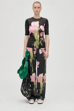 Discount Stine Goya 2263 Dry Viscose, Elasticated Long Pantssg-aw25-p009-2263 Melting Flowers