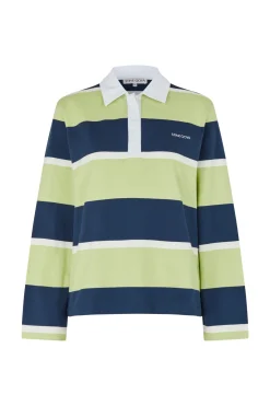 Clearance Stine Goya 2457 Heavy Dry Jersey / Cotton, Polo Long Sleeve Topsg-ps26-t120-2457 Yellow And Navy Blue Stripes