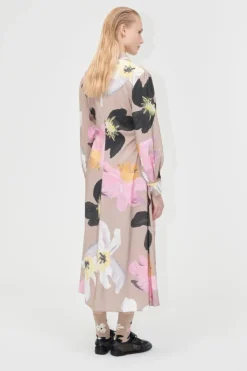 Online Stine Goya 2070 Light Fluid Ecovero, Waist Gather Shirt Midi Dresssg-pf25-d146-2070 Wild Flowers