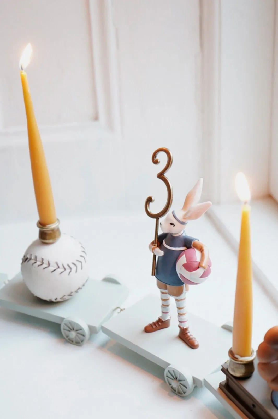 Clearance Konges Sløjd 20 Pack Birthday Train Candels Nature