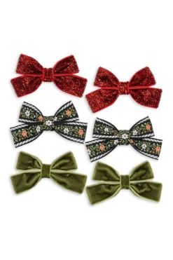 Outlet Konges Sløjd 6 Pack Micki Bow Hair Clips Ks104188 Red/green