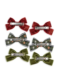 Outlet Konges Sløjd 6 Pack Micki Bow Hair Clips Ks104188 Red/green