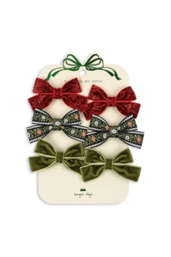 Outlet Konges Sløjd 6 Pack Micki Bow Hair Clips Ks104188 Red/green