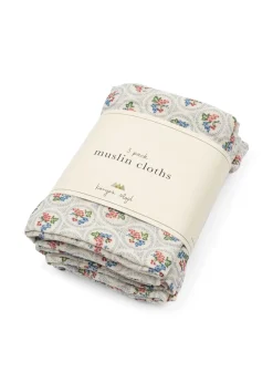 Best Konges Sløjd 3 Pack Muslin Cloth Gots Ks104186 Verona Blues
