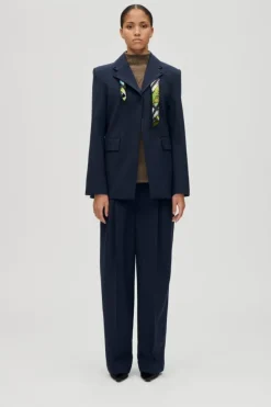 Stine Goya 2435 Pinstripe Tailoring, Belted Tailored Pantssg-aw25-p113-2435 Dark Blue