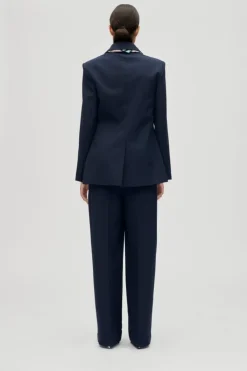 Stine Goya 2435 Pinstripe Tailoring, Belted Tailored Pantssg-aw25-p113-2435 Dark Blue