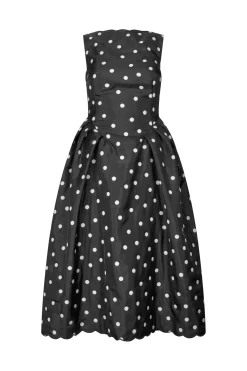 Outlet Stine Goya 2451 , Voluminous Midi Dresssg-ps26-d199-2451 Quilted Dots