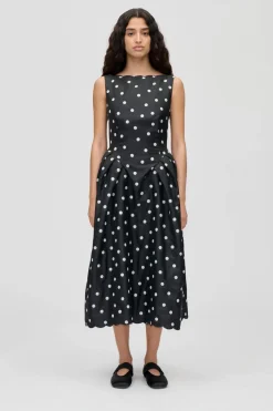 Outlet Stine Goya 2451 , Voluminous Midi Dresssg-ps26-d199-2451 Quilted Dots