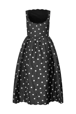 Outlet Stine Goya 2451 , Voluminous Midi Dresssg-ps26-d199-2451 Quilted Dots
