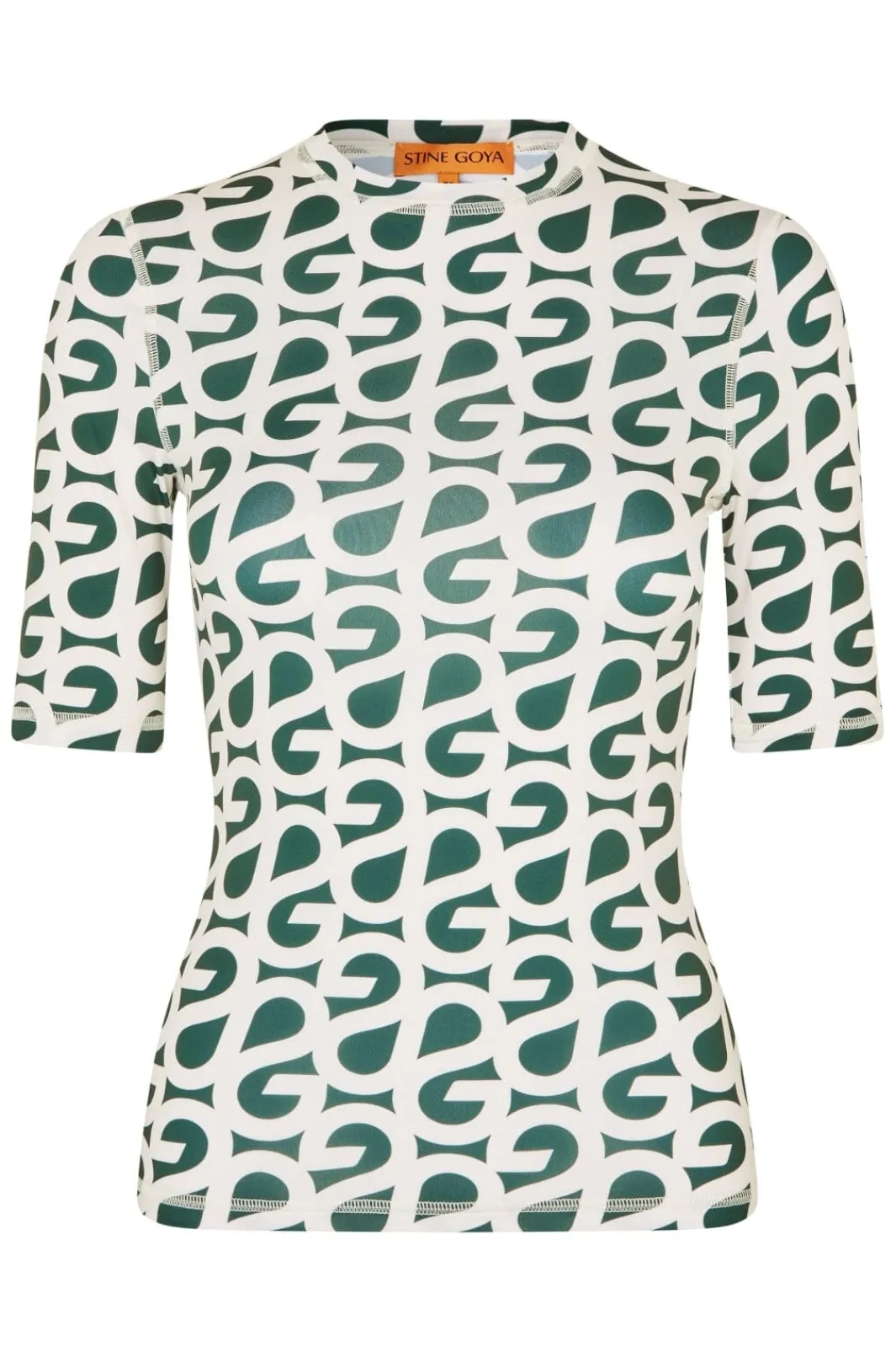 Clearance Stine Goya 2244 Stocking Jersey, Elastic Short Sleeve T-shirtsg-pf25-t071-2244 Forest Green Logo
