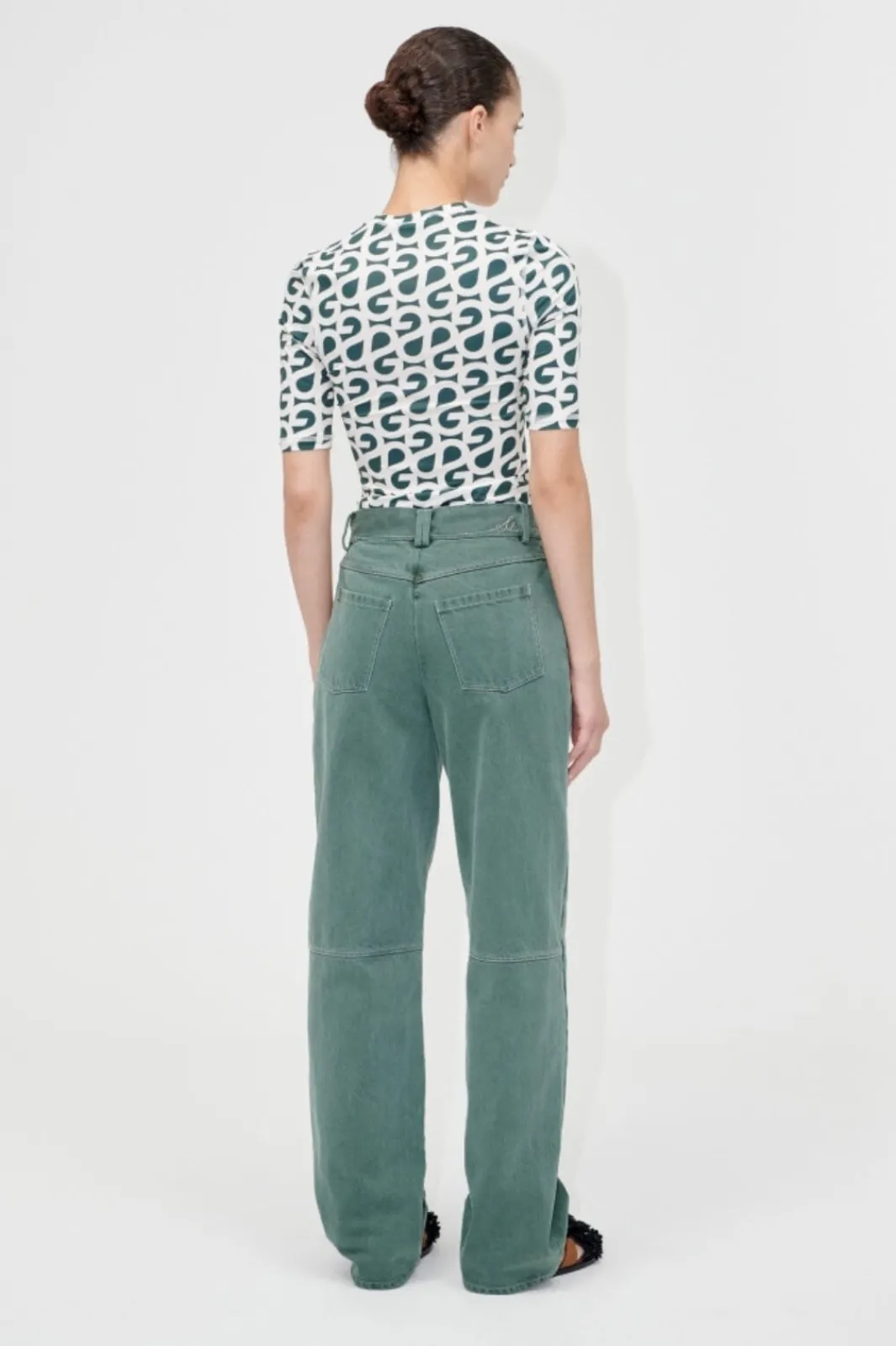 Clearance Stine Goya 2244 Stocking Jersey, Elastic Short Sleeve T-shirtsg-pf25-t071-2244 Forest Green Logo