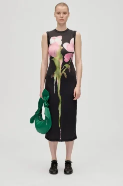 Sale Stine Goya 2244 Stocking Jersey, Elastic Tank Crewneck Dresssg-aw25-d104-2244 Melting Flowers