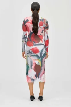 Stine Goya 2244 Stocking Jersey, Pullover Long Sleeve Midi Dresssg-ps26-d074-2244 My Garden