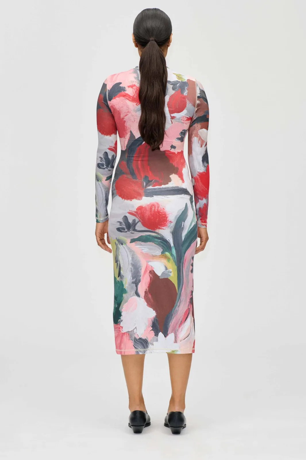 Stine Goya 2244 Stocking Jersey, Pullover Long Sleeve Midi Dresssg-ps26-d074-2244 My Garden