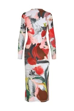 Stine Goya 2244 Stocking Jersey, Pullover Long Sleeve Midi Dresssg-ps26-d074-2244 My Garden