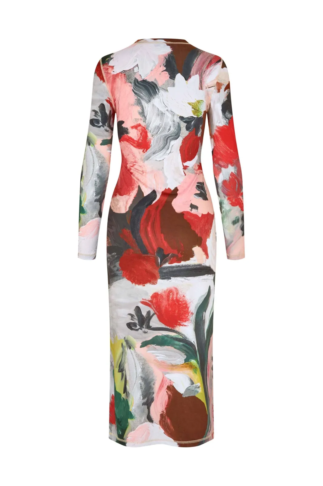 Stine Goya 2244 Stocking Jersey, Pullover Long Sleeve Midi Dresssg-ps26-d074-2244 My Garden