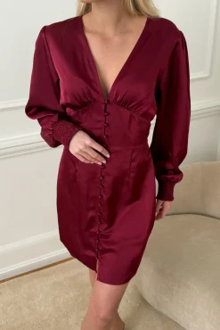 Best BYIC Addyic Dress A23902 Bordeaux Satin
