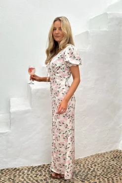 BYIC Agneteic Long Dress A23810 Pink Hydrangea Print
