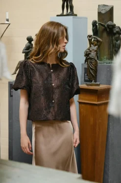 Clearance Neo Noir Aisa Brocade Blouse 166369 676