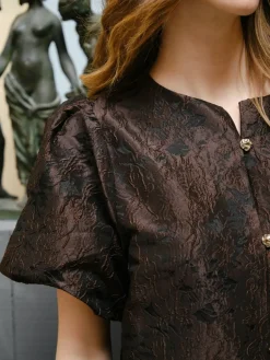 Clearance Neo Noir Aisa Brocade Blouse 166369 676