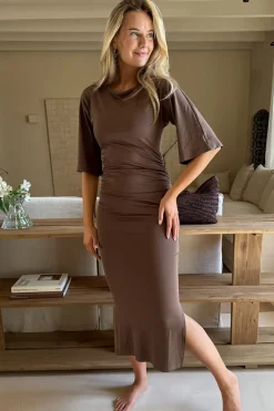 Hot BYIC Alberteic Dress A23975 Dark Brown