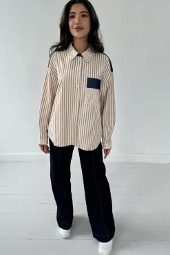 Clearance Continue Alice Shirt 14946 Mix Brown