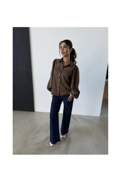 Discount Continue Alicia Dot L/S 15046 Brown