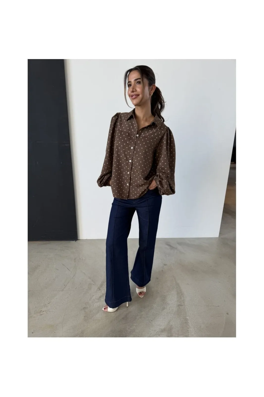 Discount Continue Alicia Dot L/S 15046 Brown