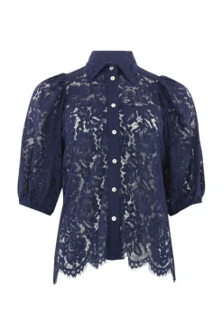 Clearance Continue Alicia Lace Blouse 14988 Navy Blue