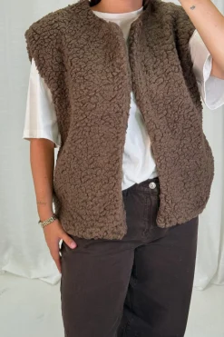 Clearance A-bee Alicia Vest Dark Brown