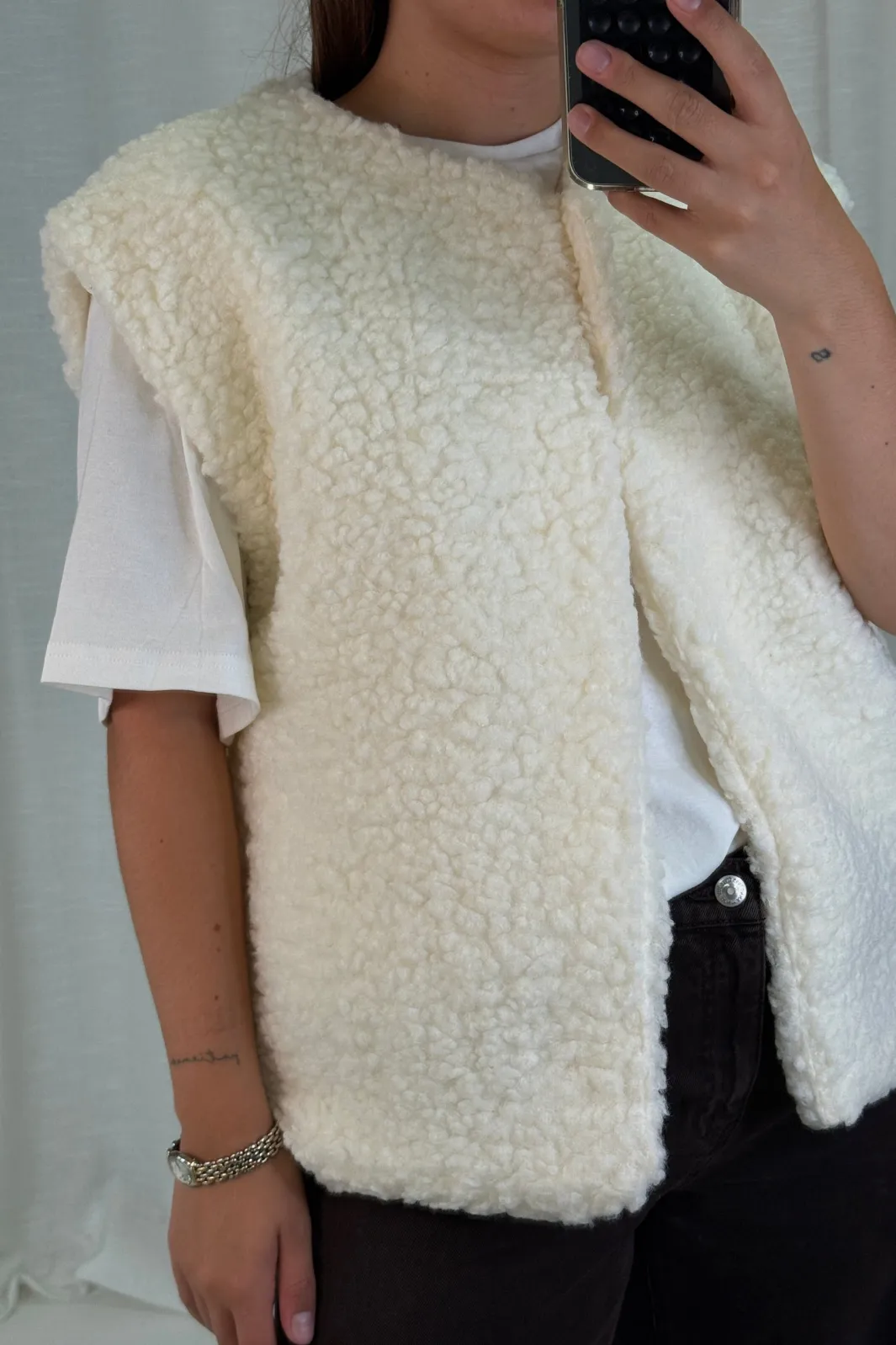New A-bee Alicia Vest White