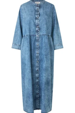 Outlet Lollys Laundry Aliyall Maxi Dress Ls25420-3003 100 Washed Denim