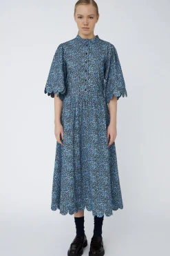 Hot Stella Nova All Over Printed Midi Dressse53-4250 423 Blue Flowers