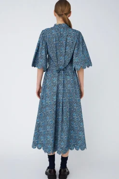 Hot Stella Nova All Over Printed Midi Dressse53-4250 423 Blue Flowers