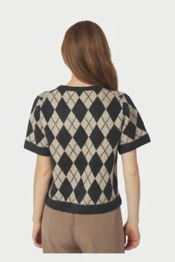 Best Neo Noir Allestar Check Knit Cardigan 165729 123