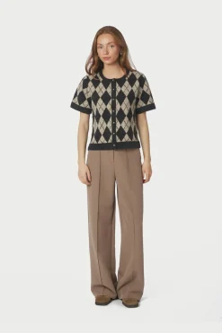 Best Neo Noir Allestar Check Knit Cardigan 165729 123