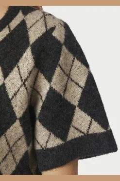 Best Neo Noir Allestar Check Knit Cardigan 165729 123