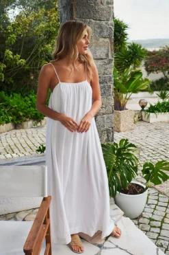 Online Neo Noir Allie Soft Linen Dress White