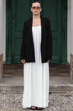 Online Neo Noir Allie Soft Linen Dress White