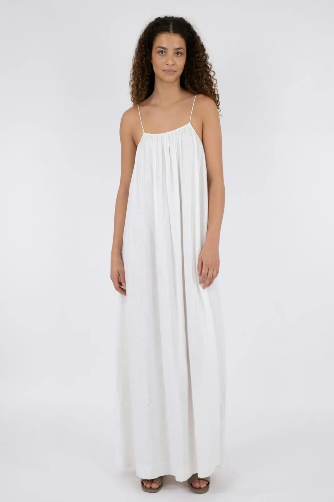 Online Neo Noir Allie Soft Linen Dress White