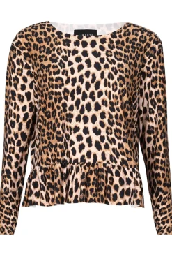 Outlet Liberte Alma Ls Frill T-Shirt Lux Leo