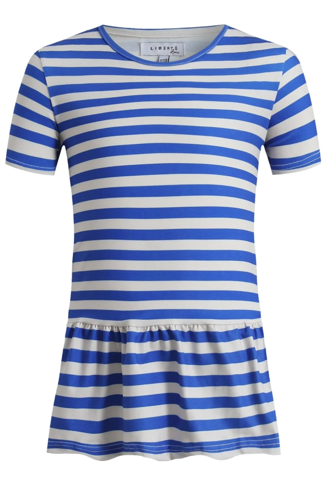Best Liberte Ami Alma-Frill-T-Shirt (Kids) 9649 Stripe Ivory Cobolt