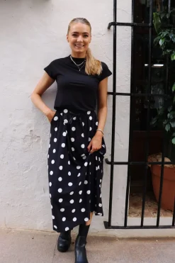 New Liberte Alma-Loose-Skirt 9582 Black Big Dot