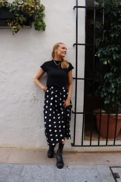 New Liberte Alma-Loose-Skirt 9582 Black Big Dot