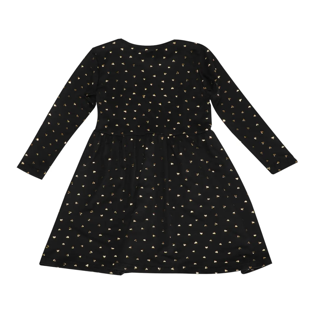 New Liberte Ami Alma-Ls-Babydoll-Dress (Kids) 9658 Black Gold Heart