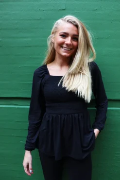 Hot Liberte Alma-Ls-Smock-Top Black