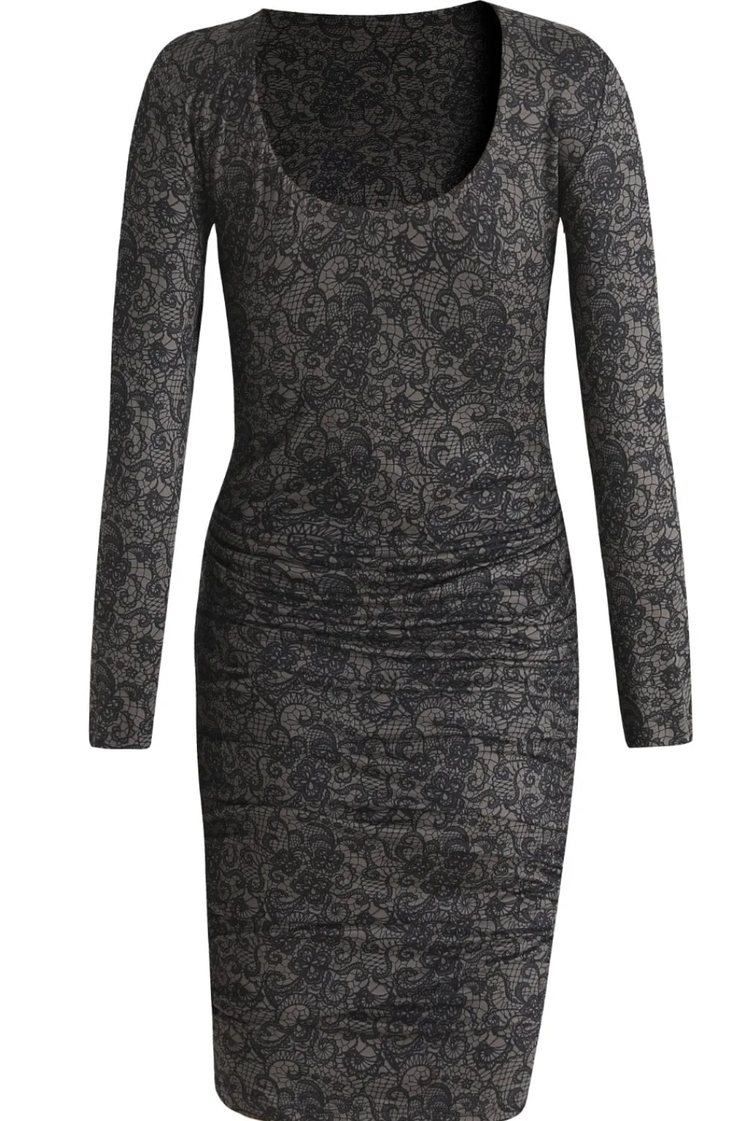 Best Liberte Alma-Ls-Turn-Dress Black Grey Lace