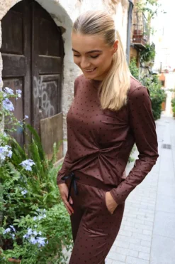 Outlet Liberte Alma-Ls-Twist-Top 22148 Brown Black Heart